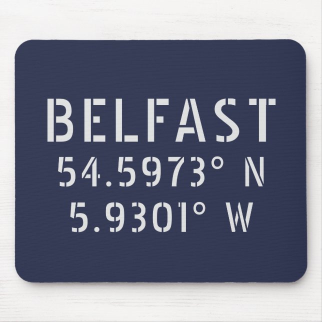 Belfast Latitude Longitude Mouse Pad (Front)