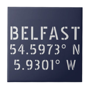 Belfast Latitude Longitude Tile