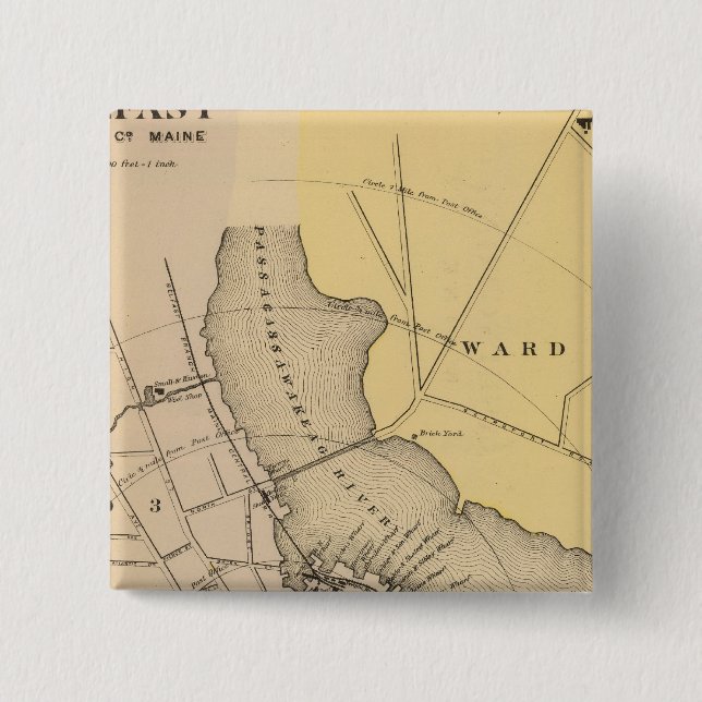 Belfast, Maine 2 Inch Square Button (Front)