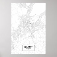Belfast, Northern Ireland (black on white)