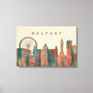 BELFAST, NORTHERN IRELAND SKYLINE CANVAS PRINT