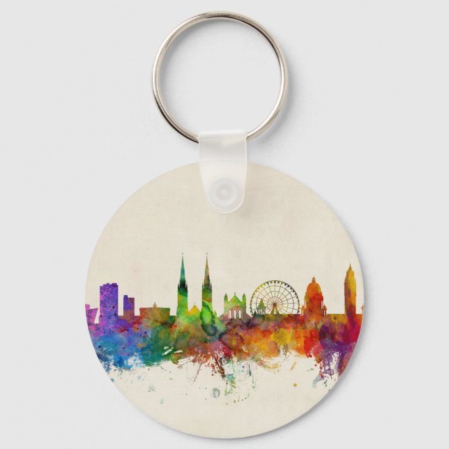 Belfast Northern Ireland Skyline Keychain (Front)