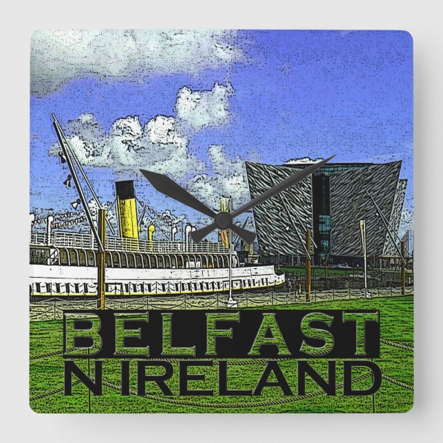 Belfast Square Wall Clock (Front)