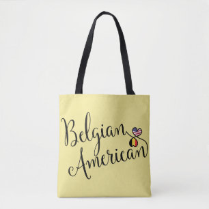 Belgian American Entwined Hearts Grocery Bag
