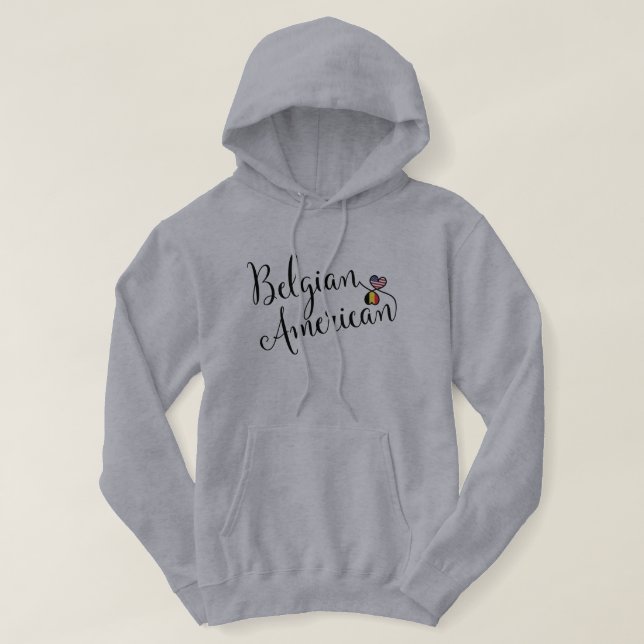 Belgian American Entwinted Hearts Hoodie (Design Front)