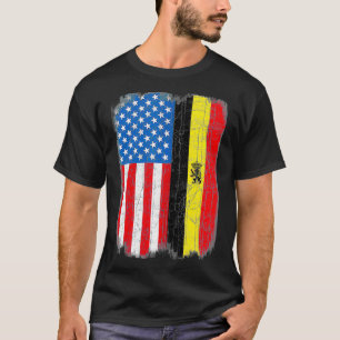 Belgian American Flag Belgium Belgie Belgique  T-Shirt
