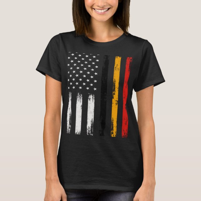 Belgian American Flag T Shirt Pride Belgium USA (Front)