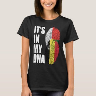 Belgian And Malagasy Mix DNA Heritage Flag T-Shirt