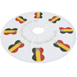 Belgian Angel Flag Christmas Fleece Tree Skirt