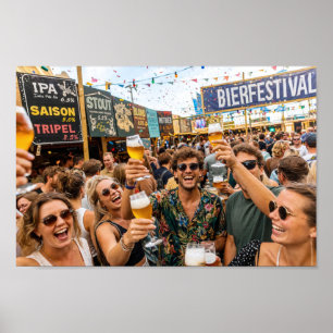 Belgian Beer Festival Cheers Scene Poster