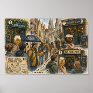 Belgian Beer Walk Through History Poster