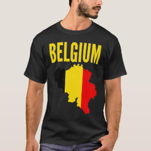 Belgian  Belgium Country Map Flag T-Shirt