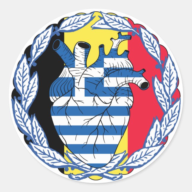 Belgian Belgium Greek Independence Greek Greece Classic Round Sticker (Front)