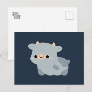 Belgian Blue Cow Holiday Postcard