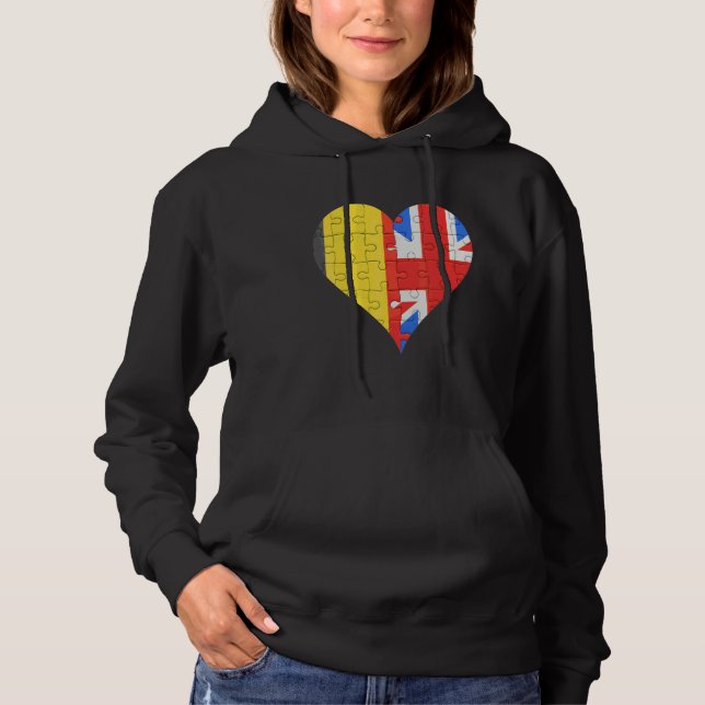 Belgian British Flag Heart Hoodie (Front)