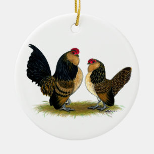 Belgian d'Anvers Bantams:  Quail Ceramic Ornament