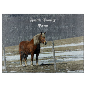 Belgian Draft Horse In Paddock Cutting Board