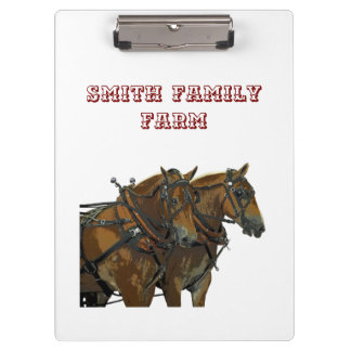 Belgian Draft Horse Team Clipboard