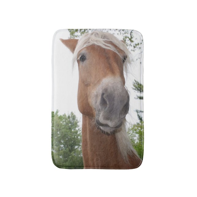 Belgian Draught Horse Face Animal Bath Mat (Front Vertical)
