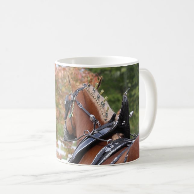 Belgian Draught Horse in harness mug (Front Right)