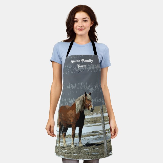 Belgian Draught Horse In Paddock Apron (Worn)