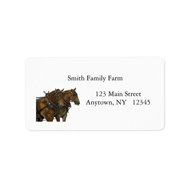 Belgian Draught Horse Team Address/Shipping Labels (Front)