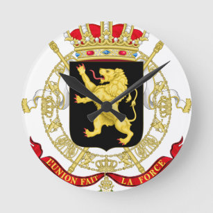 Belgian Emblem - Coat of Arms of Belgium Round Clock