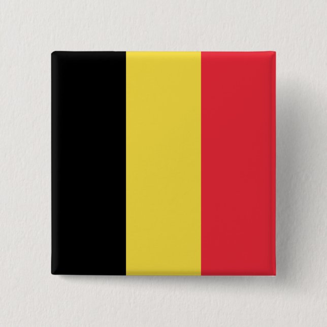 Belgian Flag 2 Inch Square Button (Front)