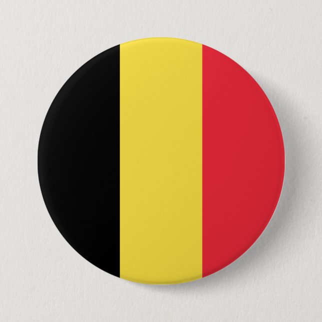 Belgian Flag 3 Inch Round Button (Front)