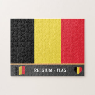 Belgian Flag & Belgian country / Belgium Jigsaw Puzzle
