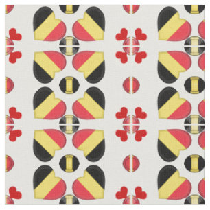 Belgian Flag & Belgium Heart fashion Fabric