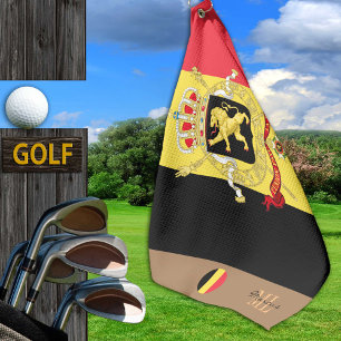 Belgian flag & Belgium monogrammed Golf Towel