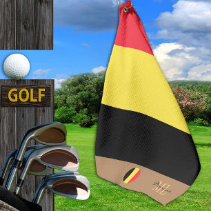 Belgian flag & Belgium monogrammed Golf Towel