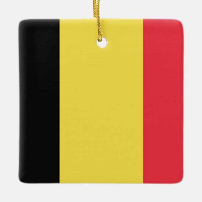Belgian Flag Ceramic Ornament (Front)
