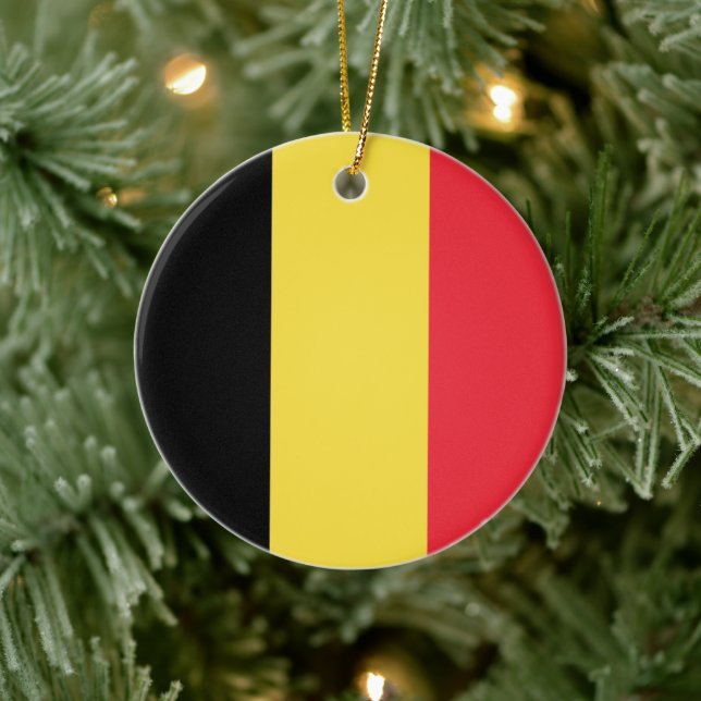 Belgian Flag Ceramic Ornament (Tree)