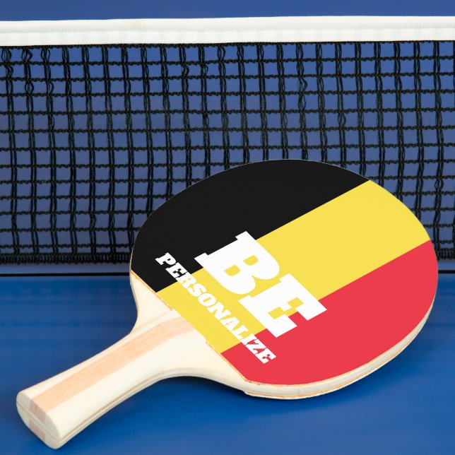 Belgian flag custom table tennis ping pong paddle (Insitu)