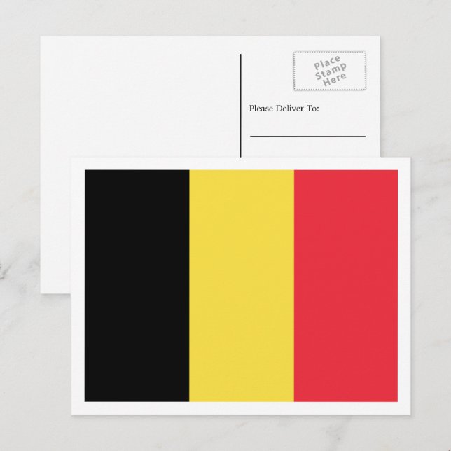 Belgian Flag, Flag of Belgium Postcard (Front/Back)