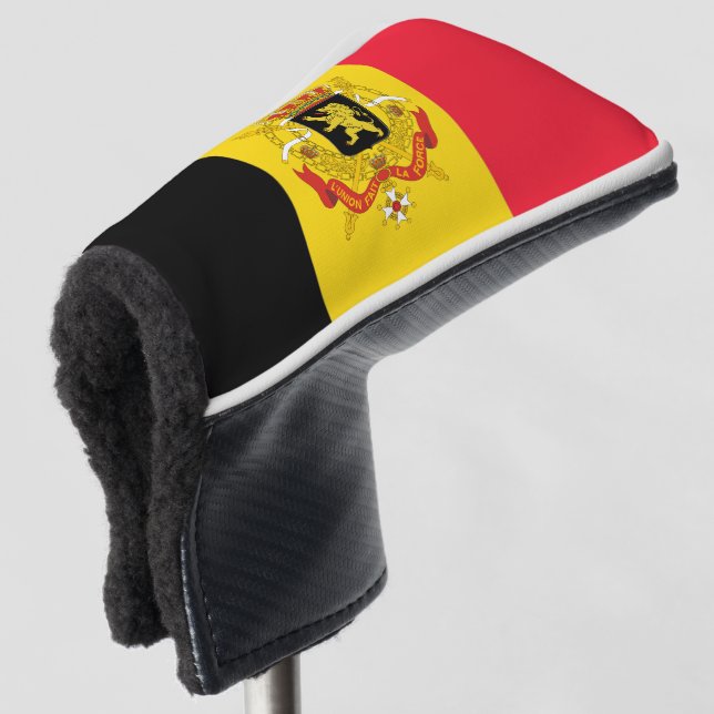 Belgian flag golf head cover (3/4 Front)