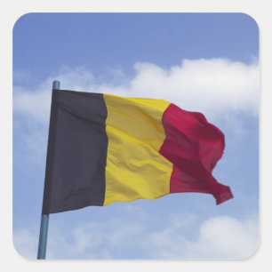 Belgian flag RF) Square Sticker