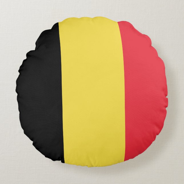 Belgian Flag Round Pillow (Front)