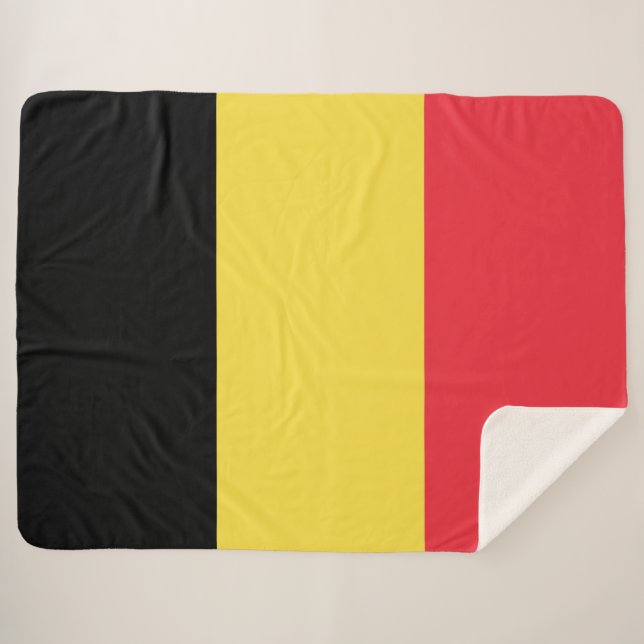 Belgian Flag Sherpa Blanket (Front (Horizontal))