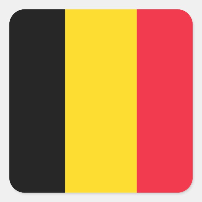 Belgian Flag Square Sticker (Front)