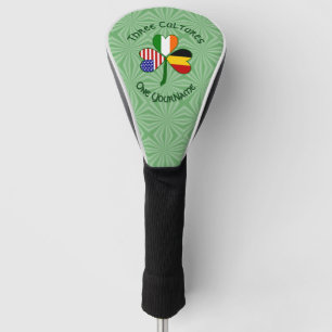 Belgian Irish American Flags Shamrock Personalized Golf Head Cover