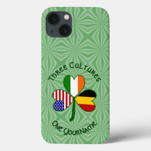 Belgian Irish American Shamrock Flag Personalized  iPhone 13 Case