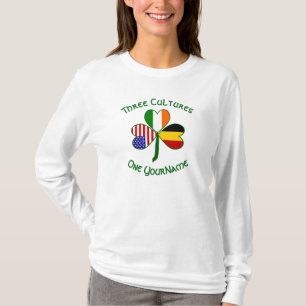 Belgian Irish American Shamrock Flag Personalized T-Shirt