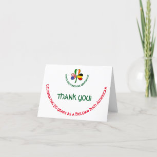 Belgian Irish USA Shamrock Personalized Thank You Card