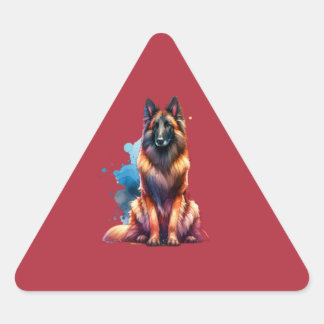Belgian Laekenois Dog  Triangle Sticker