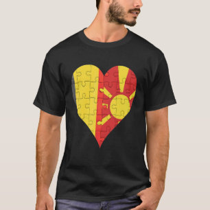 Belgian Macedonian Flag Heart T-Shirt
