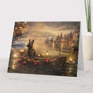 Belgian Malinoi Christmas Festive Voyage Card