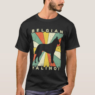 Belgian Malinoi Dog Retro 70s Vintage T-Shirt